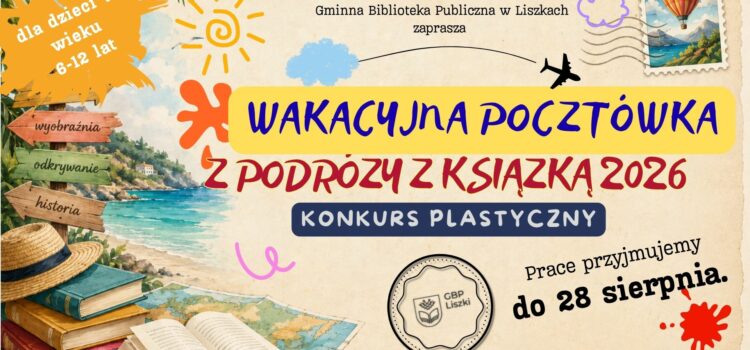 Wakacyjna pocztówka z podróży z książką